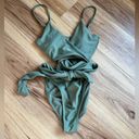 Aerie  Green Wrap One Piece Swimsuit- Size Small Long Photo 4