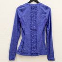 Lululemon  Run:Dash Static Long Sleeve Wish Blue Ruffled Back Workout Top Size 6 Photo 4