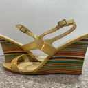 Kate Spade Clume Beige Patent Rainbow Wedges Photo 0