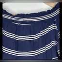 Beach Lunch Lounge Womens Size Small Navy Blue Ivory Striped Nautical Preppy Top Photo 2