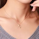 925 Sterling Silver Necklace Double Pendants 18k Gold Plated Photo 0