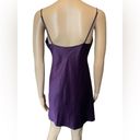 Natori  Purple Silky Satin Luxury Floral Lace Lingerie Mini Slip Chemise Dress Photo 5