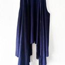 INC  Blue Fringe Faux Suede Vest Women's Size M Photo 0