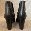 Manolo Blahnik Leather Ankle Boot 70mm Block Heel Black Leather Womens 40.5 Photo 3