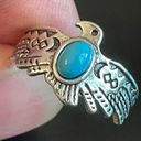 Turquoise stone eagle silver plated ring size 7 Photo 6