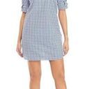 Crown & Ivy  Gingham Seersucker Bowed Puff Sleeve Shift Dress M Photo 0