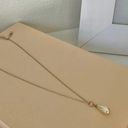 American Vintage Vintage “Elfa” Teardrop Pearl Charm Pendant Necklace Champagne Iridescent Classic  Photo 2