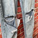 One Teaspoon Light Wash One X  Destroyed Straight Leg Dad Jeans Photo 7