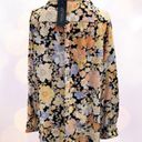 Rachel Zoe  long sleeve colorful oversized floral collared blouse NEW large Photo 4