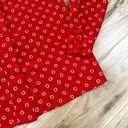 Oscar de la Renta  | Vintage Red White Ring Dot Blouse Hidden Button | Size 8 Photo 4