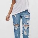 One Teaspoon  Awesome Baggies Destroyed Relaxed Fit Boyfriend Blue Jeans Size 25 Photo 0