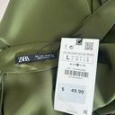 ZARA Satin Green Dress Photo 6