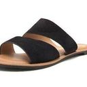 Qupid Double Band Sandels Black Suede Photo 0