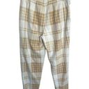 Aerie  Size Small Regular Fleece Pajama Pants Plaid Tan White Soft Jogger Style Photo 2