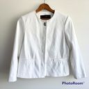 ZARA  Basic White Blazer No Collar Button up Size Small Photo 0