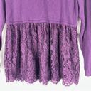 Torrid  Purple Lace Babydoll Pullover Peplum Long Sleeve Photo 4