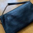 DKNY  Authentic Black Leather Chain-Link Clutch Purse Bag, Medium. Photo 6