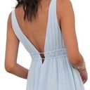 Lucy in the Sky  Blue A-Line Plunge Mini Dress Babydoll Fit & Flare V Neck Blue M Photo 1