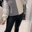 ee:some  grey leopard print sweater size small/medium Photo 0