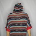 Toska  Boho Hooded Crop Sweater Top 1/2 Sleeve Hood Hoodie Ties Striped Large Photo 8