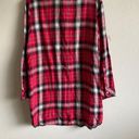 Victoria's Secret Red & Black Plaid Flannel Long Sleeve Pajama Nightshirt Photo 6