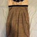 Tracy Reese Anthropologie  2 Tweed Sequins Dress Champagne Black Midi Pencil Photo 0