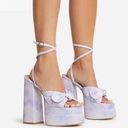 EGO HOT-SAUCE Bow Detail Platform Block Heels (Multi Ombre Glitter) Photo 0