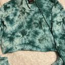 Red Fox NWT Green Tie-Dye Crop Top Hoodie Size Small Photo 0