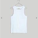 Madewell  Supima® Rib Cutaway Tank in Eyelet White Size Medium NWOT Photo 3