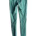 Lululemon  Mid Rise Leggings Women's 6 Green Striped Stretch Activewear Yoga Photo 1