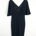 Dress the Population  Louisa Flutter-Sleeve Dress Medium Black Cocktail Modest Photo 11