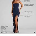 Windsor Navy Blue Slit Dress Photo 2