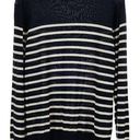 Brooks Brothers  Silk Blend Navy Striped Lightweight Sweater Women's Medium Photo 0