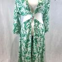 Shade & Shore  long sleeve green and white twist front maxi cover up size XL Photo 4