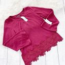 Stitch Fix  Womens Red Dee Elly Madrid Long Slight Bell Sleeve Lace Knit Top NEW Photo 0