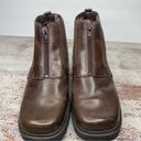 Vintage 90s 1990s square toe platform brown leather boots 6.5 Y2k 2000s Photo 2