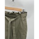 Banana Republic  Olive Green Paperbag Belted Waist Denim Skirt Women's Size 8 Photo 4