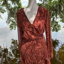 Lush Clothing Lush Size Small Burgundy Print Long Sleeve Dress Brick Floral Photo 0