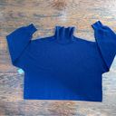 Good American  Wide Rib Crop Turtleneck Sweater in Blue Rinse Size 5XL Photo 7