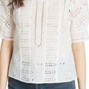 Maje  Loody Eyelet Short Sleeve Top in White Size 2 (Medium) Photo 0