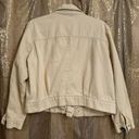 Free People  Ivory Ecru Eisenhower Button Up Jean Jacket Small Photo 1