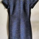 Madewell  Shimmerweave Blue Metallic Tee Tweed Dress Size 0 New! Photo 2