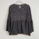 THML  Anthropologie Top Boho Flair Sleeve Geometric Jacquard Size Medium Photo 6