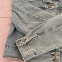 Allegra K Y2K Cropped Light Washed Jean Jacket, size L Photo 13