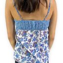 Kirra  Blue White Floral Print Spaghetti Strap Tank Top Photo 1