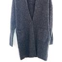 Uniqlo  100% Wool Longline Cardigan Sweater XS Ribbed Dark Heather Gray Oversized Photo 4