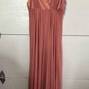 Lulus Lulu’s Dance The Night Away Dusty Rose V Cut Maxi Dress XL Photo 3