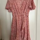 SheIn Pink Floral Wrap Dress Photo 2