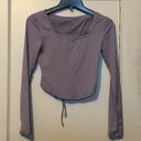 Halara Long Sleeve Backless Cut Out Tie Crop Top | Size: S | Pink Purple Photo 2