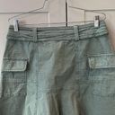 Anthropologie  Seamed Utility Cargo Green Mini Pocket Skirt Cottage Boho 6 Small Photo 2